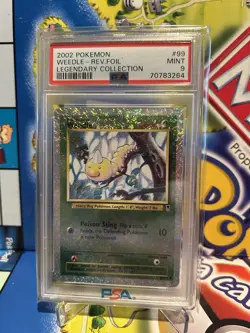 2002 POKEMON LEGENDARY COLL. #99 WEEDLE-REVERSE FOIL PSA 9 MINT HOLO - Image 1