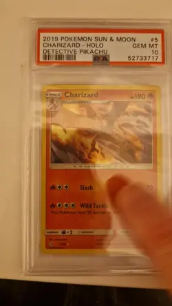 Pokemon SM Detective Pikachu Charizard Holo 5/18 PSA 10 2019 Sun And Moon - Image 2