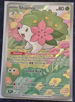 Pokemon Shaymin Sv10: Destined Rivals Illustration Rare Holo 185/182 Basic 80 HP - Image 1