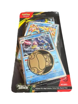 Pokemon TCG Perfect Order Checklane Blister Set Clauncher + Clawitzer & Coin - Image 1