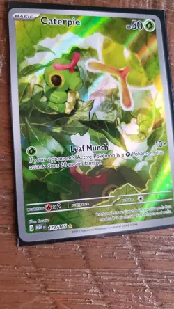Caterpie 172/165 Scarlet & Violet 151 Illustration Rare Full Art Pokemon - Image 3