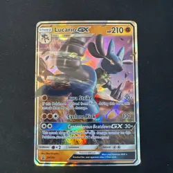 Pokemon - Lucario GX SM100 Ultra Rare Black Star Promo Holo NM - Image 1