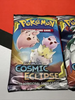 Pokemon Sun & Moon TCG Cosmic Eclipse Sealed Booster Pack Lot(2) - Image 2
