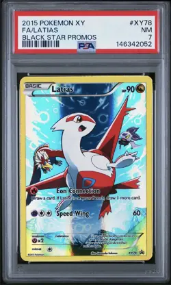 2015 POKEMON XY PROMO LATIOS #XY79 AND LATIAS #XY 78 HOLO PSA 7 NM NEW CERT - Image 4