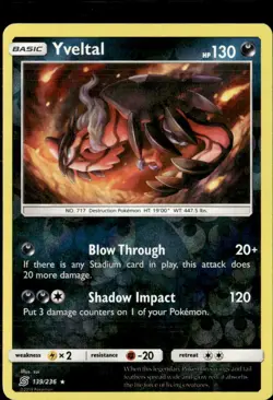 Pokemon Yveltal 139/236 Unified Minds Reverse Holo Rare - Image 1