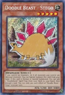 Yugioh - Doodle Beast Stego - 1st Edition Secret Rare NM - Free Holo Card - Image 1