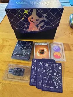 Lot of Empty Pokemon ETB Boxes Paldean Fates Ascended Heroes sleeves dice coins - Image 1