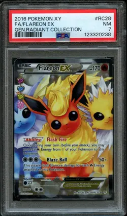 POKEMON | FLAREON EX #RC28 | PSA 7 NM | XY GENERATIONS | RADIANT COLLECTION 2016 - Image 1