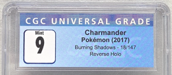 Pokemon Charmander 18/147 Burning Shadows 2017 Reverse Holo Foil CGC 9 Graded - Image 2