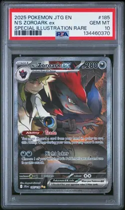 2025 POKEMON JOURNEY TOGETHER SPECIAL ILLUSTRATION RARE N'S ZOROARK EX PSA 10 - Image 1