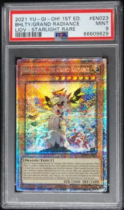 Yu-Gi-Oh! PSA 9 Bahalutiya, the Grand Radiance Starlight Rare LIOV-EN023 1st Ed - Image 1