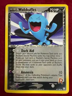 Pokemon TCG Rocket's Wobbuffet Non-Holo, EX Team Rocket Returns (NM) - Image 1