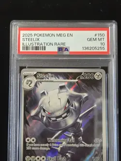 2025 Pokemon Meg En Steelix Illustration Rare #150 Psa 10 - Image 1