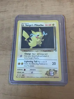 Pokemon Lt. Surge’s Pikachu 81/132 Gym Heroes Vintage 2000 NM - Image 1