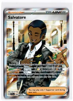 2024 TCG Pokemon #202 Salvatore 202/162 Holo Full Art Temporal Forces Trainer - Image 1