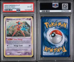 2008 POKEMON DIAMOND & PEARL LEGENDS AWAKENED #1 DEOXYS HOLO PSA 6 - Image 3
