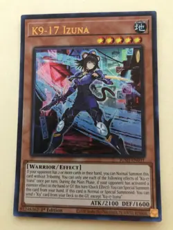 Yu-Gi-Oh Justice Hunters K9-17 Izuna JUSH-EN031 Ultra Rare 1st Edition - Image 1
