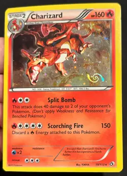 Pokemon TCG Charizard Legendary Treasures 19/113 Cosmos Holo w/ Swirl LP/MP - Image 1