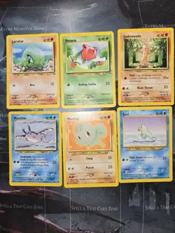 Neo Pokemon 6 Card Lot Discovery, Destiny, Genesis, Hoppip, Mantine, Machop - Image 1