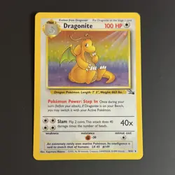 Pokemon Dragonite Holo Rare Fossil 4/62 100HP Stage 2 Unlimited Card - Image 1