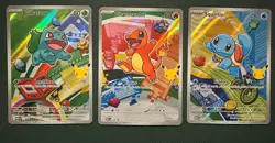 Pokemon First Partner Illustration Collection Promo Cards Kanto Starters TCG 2 - Image 1