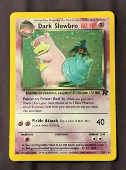 Pokemon Dark Slowbro Holo Rare Team Rocket 12/82 60HP Stage 1 2000 Card - Image 1
