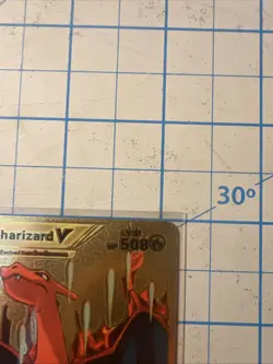 Pokemon TCG Gold Foil Charizard v Fan Art Card LV. 91 HP508 - Image 3