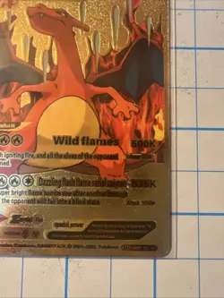 Pokemon TCG Gold Foil Charizard v Fan Art Card LV. 91 HP508 - Image 5