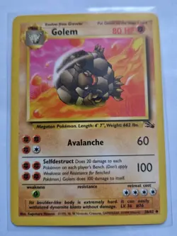 Golem Fossil Non Holo Pokemon Card LP - Image 1