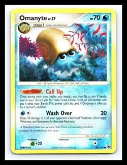 💥 Omanyte 69/100 Pokemon 2008 TCG Majestic Dawn Non Holo - Image 1