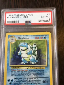PSA 6 Blastoise #2/102 Base Set Holo Rare 1999 Pokemon Card Game Vintage - Image 2