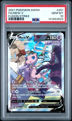 2021 POKEMON SWORD & SHIELD FUSION STRIKE #251 FULL ART/MEW V PSA 10 - Image 1