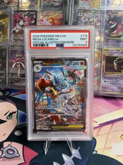 POKEMON MEGA LUCARIO EX 179/132 SIR MEGA EVOLUTION HOLO PSA 9 - Image 1