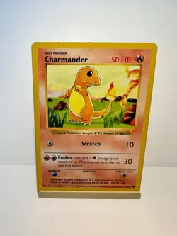 Charmander 46/102 Common Base Set Shadowless Pokemon Moderately Played - Image 1