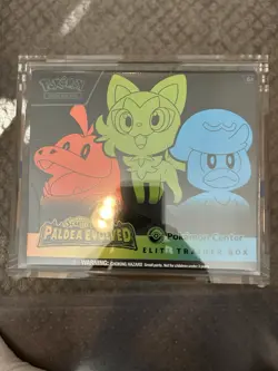 Pokemon Center Paldea Evolved ETB Factory Sealed w/Acrylic magnetic lid - read - Image 3