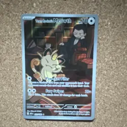 Pokemon Team Rocket's Meowth Illustration Rare Holo 203/165 70 HP 151 Set - Image 1