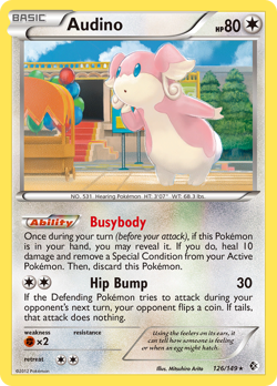 Audino 126/149 R Boundaries Crossed Pokemon Reverse Holo MP - Image 1