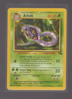 ARBOK 31/62 UNCOMMON FOSSIL POKEMON UNLIMITED LIGHTLY PLAYED - Image 1