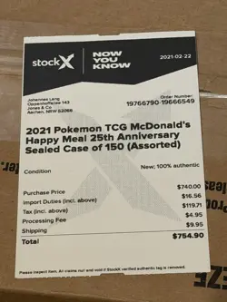 Pokemon Mc Donalds 150 Booster Case 25th Anniversary Englisch (SEALED) StockX - Image 2
