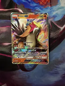 Entei GX 10a/73 Ultra Rare Full Art Holo Shining Legends Pokemon TCG NM - Image 1