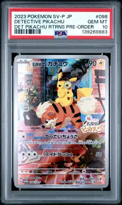 2023 Detective Pikachu 098/SV-P Returns Pre-order Pokemon Japanese PSA 10 - Image 1