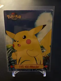 1999 Topps Pokemon TV Animation Edition Series 1 #TV2 Pikachu Black Topps Logo - Image 1