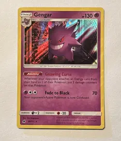 Pokemon Gengar Holo Rare Sun & Moon Crimson Invasion #38 38/111 NM - Image 1