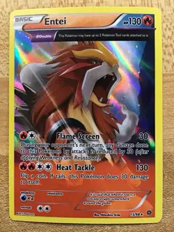 Pokemon TCG Entei Holo Rare Card 15/98 X&Y Ancient Origins English 2015 NM - Image 1
