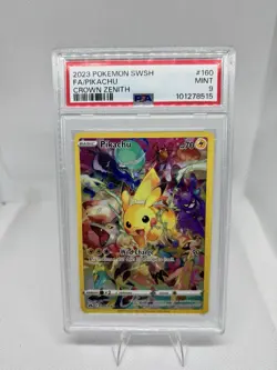 POKEMON PIKACHU FULL ART SECRET RARE HOLO CROWN ZENITH PSA 9 160/159 - Image 1