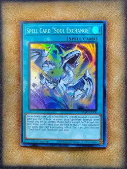 Yugioh Spell Card "Soul Exchange" INFO-EN100 Super Rare 1st Ed NM - Image 1