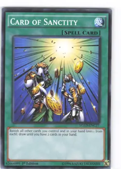 Card of Sanctity Common King of Games: Yugi's Legendary Decks YGLD-ENC27 NM 1st - Image 1