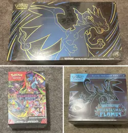 Pokemon TCG Phantasmal Flames UPC + ETB + Booster Bundle New Sealed UK Seller - Image 1