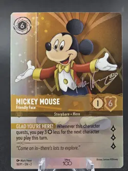 Mickey Mouse Friendly Face 18/P1 Disney Lorcana D100 Enchanted Foil Promo - Image 1