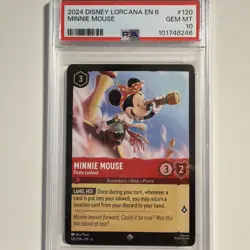 2024 DISNEY LORCANA EN 6 #120 MINNIE MOUSE PIRATE LOOKOUT PSA 10 POP 6! - Image 1